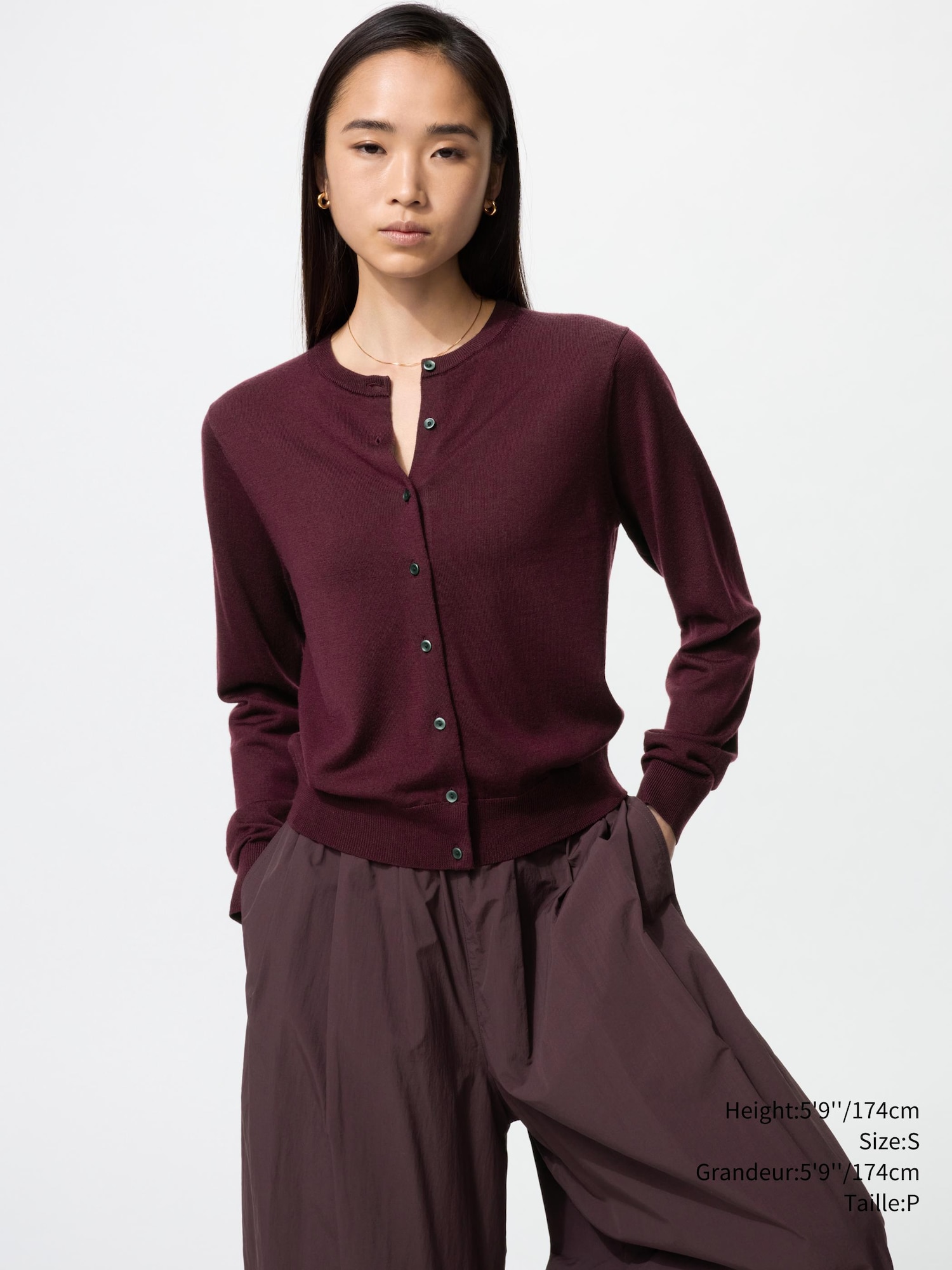 MERINO CREW NECK CARDIGAN
