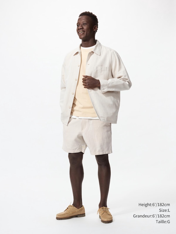 LINEN BLEND SHORTS