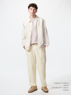LINEN BLEND EASY ANKLE PANTS
