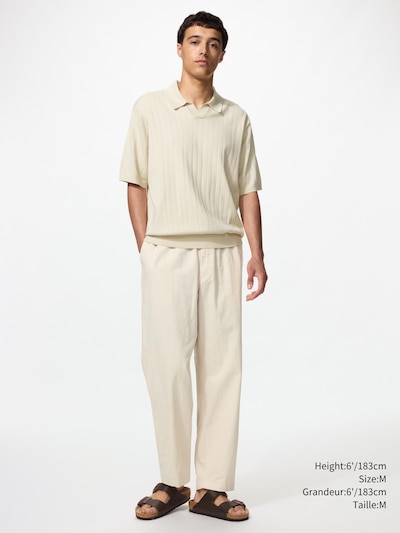 Men Linen blend easy ankle pants