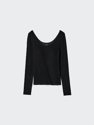 HEATTECH EXW RIBBED SCOOP NECK BRA T-SHIRT