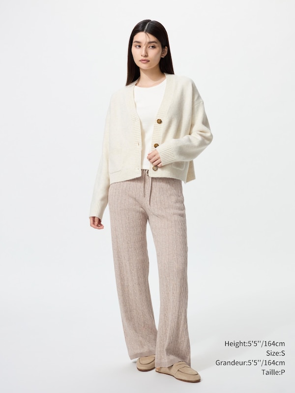 WASHABLE KNIT CABLE PANTS