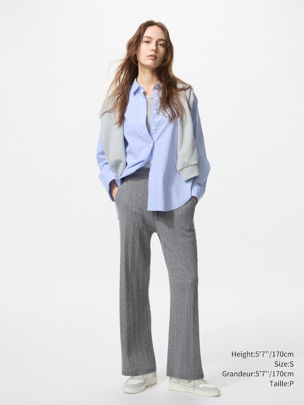 WASHABLE KNIT CABLE PANTS