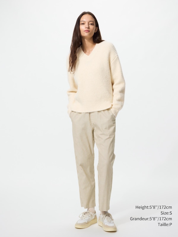 COTTON RELAXED ANKLE PANTS