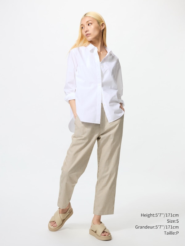 COTTON RELAXED ANKLE PANTS