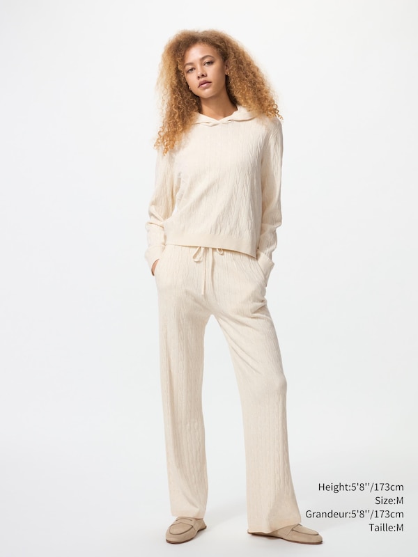 WASHABLE KNIT CABLE HOODIE