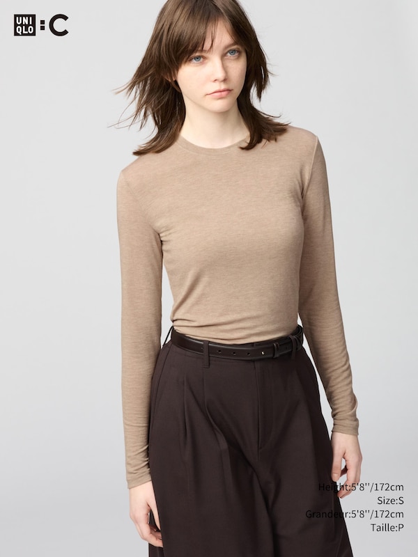 T-SHIRT HEATTECH EXTRA-CHAUD MÉLANGE CACHEMIRE