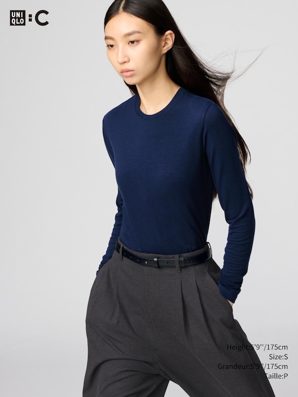 HEATTECH EXTRA WARM CASHMERE BLEND CREW NECK T-SHIRT