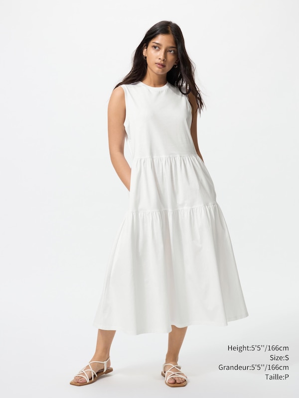 ROBE EN COTON MERCERISÉ SANS MANCHES