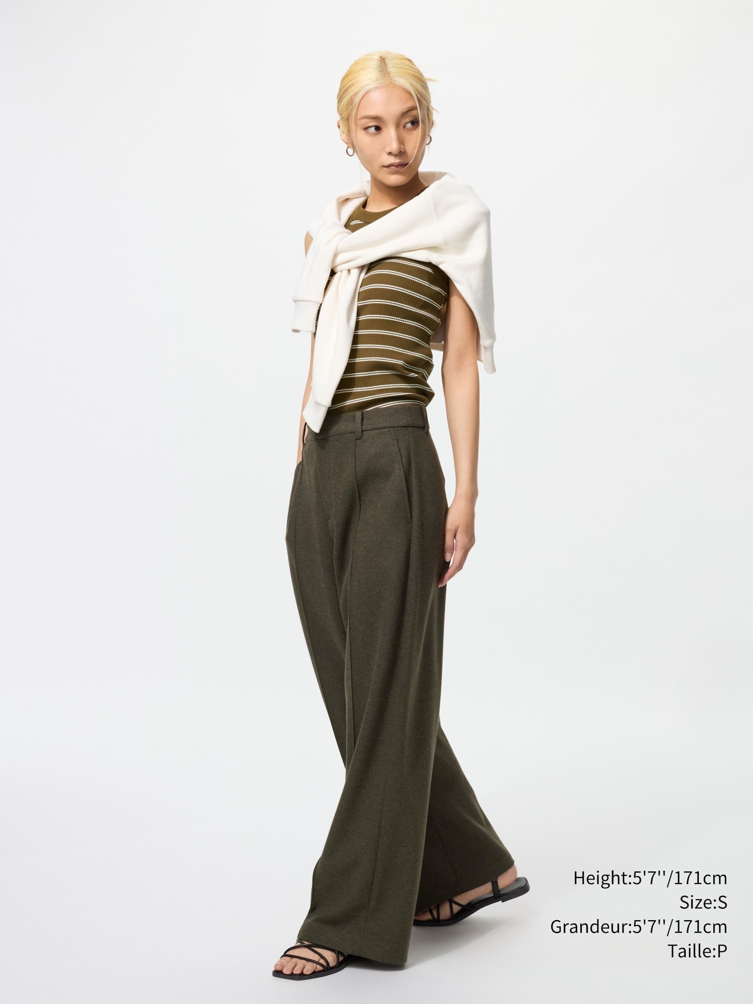 BRUSHED JERSEY WIDE PANTS