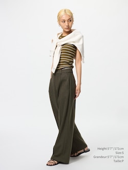 BRUSHED JERSEY WIDE PANTS