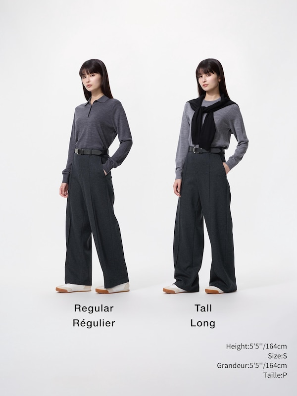 BRUSHED JERSEY WIDE PANTS