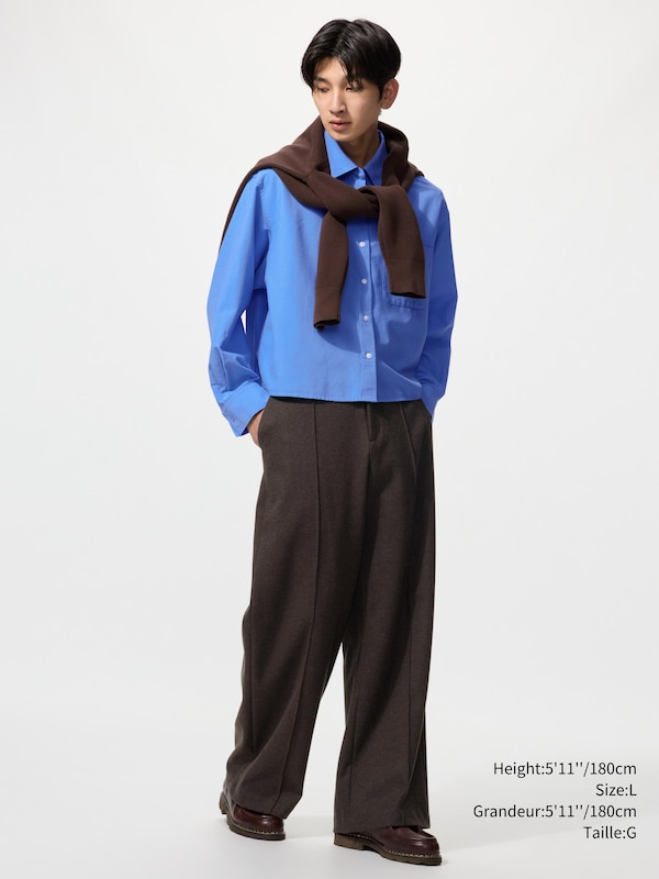 BRUSHED JERSEY WIDE PANTS