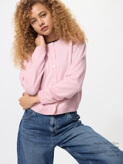 CASHMERE CREW NECK SHORT CARDIGAN