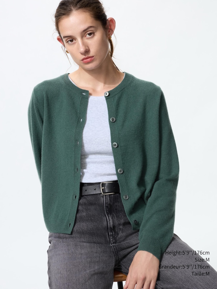 CASHMERE CREW NECK SHORT CARDIGAN_56