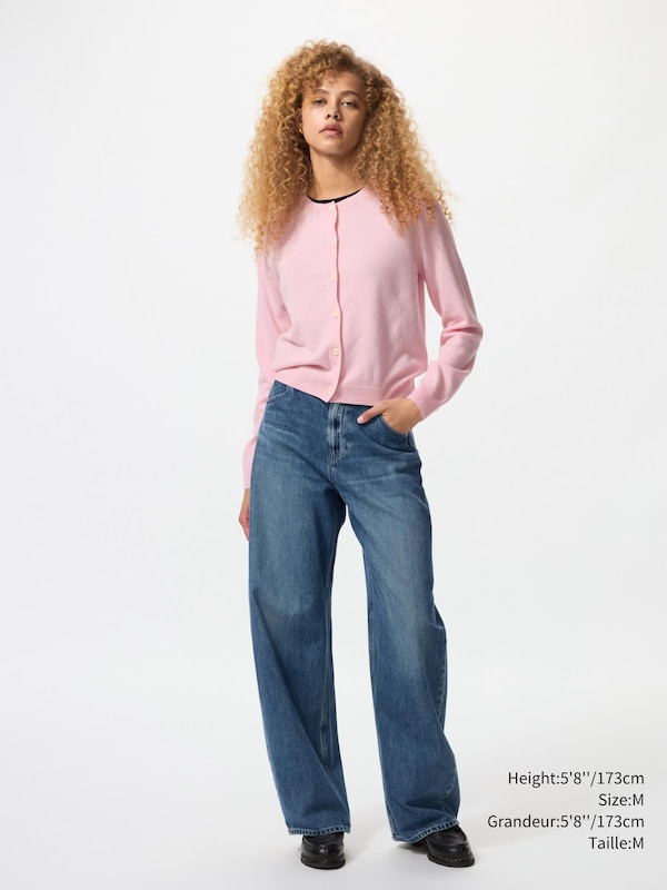 CARDIGAN COURT EN CACHEMIRE COL ROND