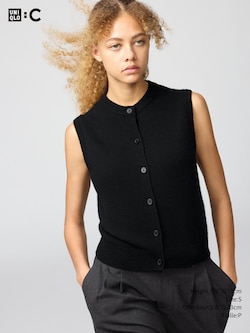 CASHMERE CREW NECK SHORT VEST