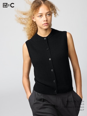 CASHMERE CREW NECK SHORT VEST