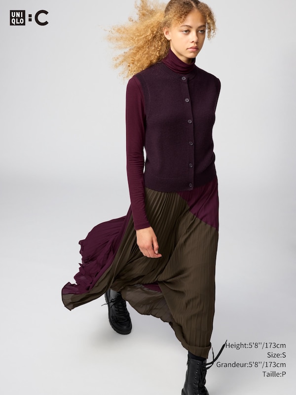 CASHMERE CREW NECK SHORT VEST