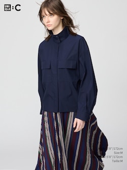 COTTON STAND COLLAR SHIRT JACKET