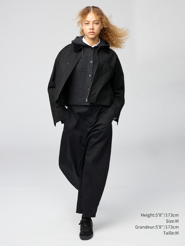 PANTALON 7/8E EN COTON JAMBE BALLON