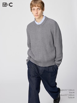 CREW NECK FULL ZIP CARDIGAN