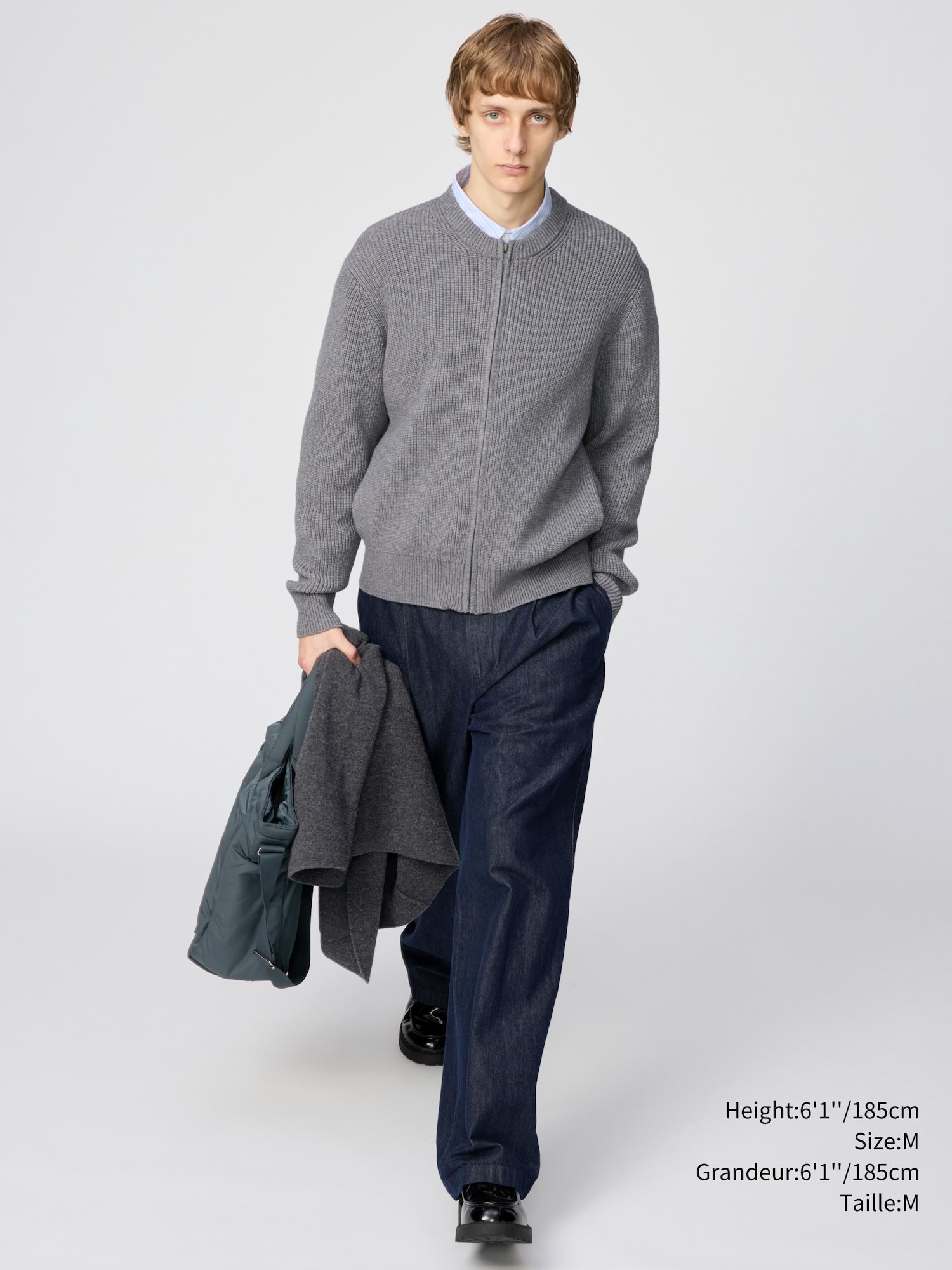 Unisex CREW NECK FULL ZIP CARDIGAN | UNIQLO CA