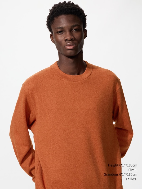 SOFT KNITTED FLEECE CREW NECK T-SHIRT