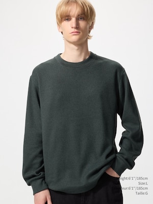 SOFT KNITTED FLEECE CREW NECK T-SHIRT