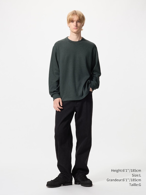 SOFT KNITTED FLEECE CREW NECK T-SHIRT
