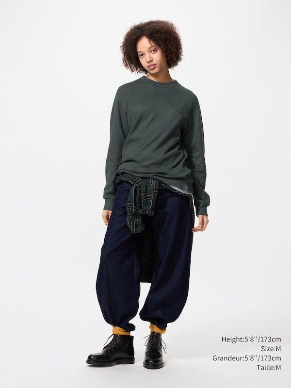 SOFT KNITTED FLEECE CREW NECK T-SHIRT