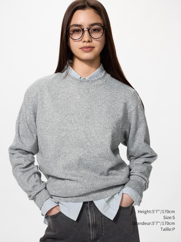 Soft Knitted Fleece Crew Neck T-Shirt