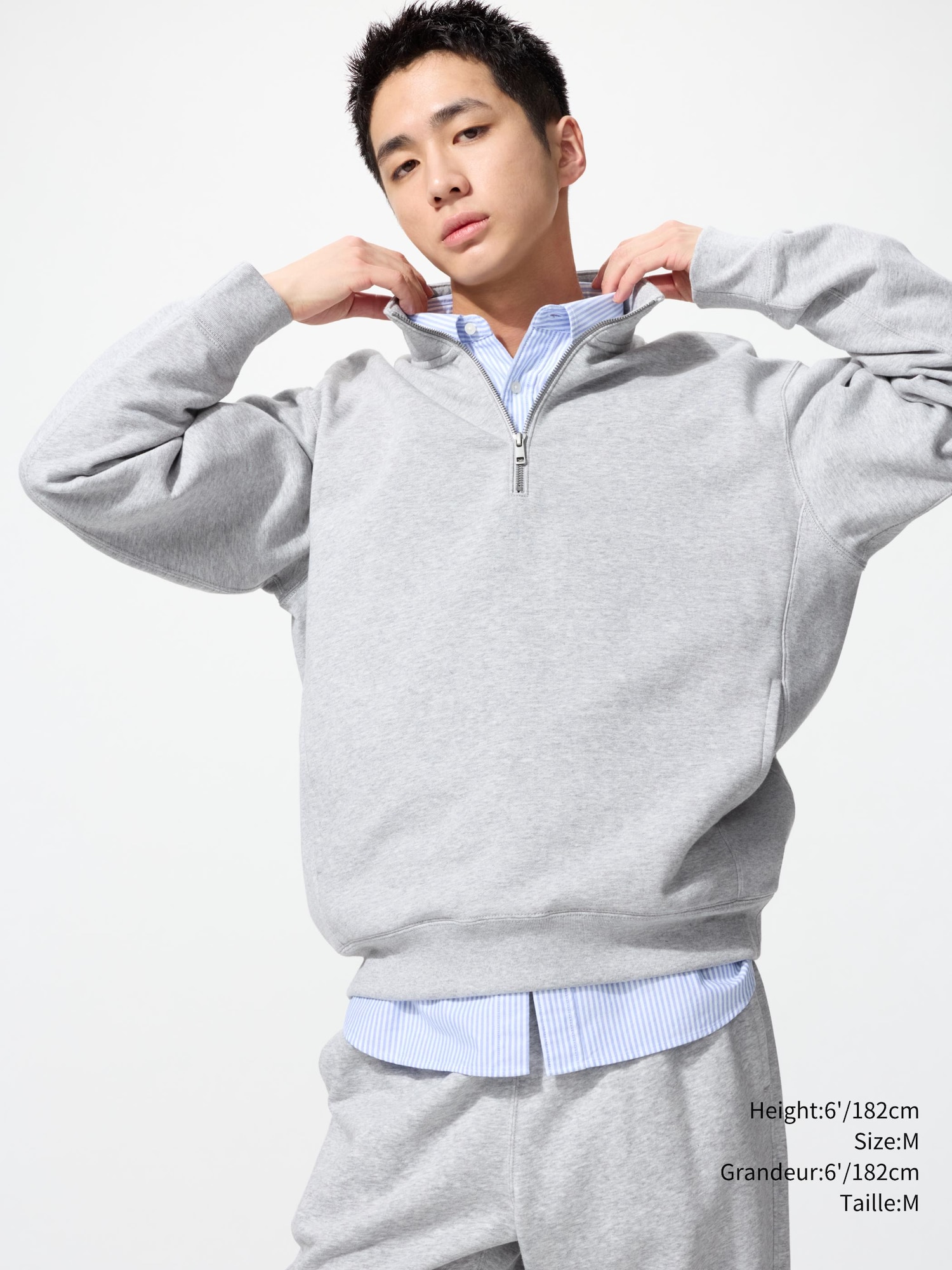 Men's Half-Zip Sweatshirt | UNIQLO CA