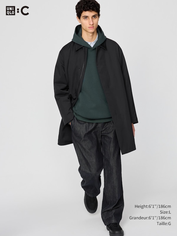 PANTALON DROIT À PINCES EN DENIM