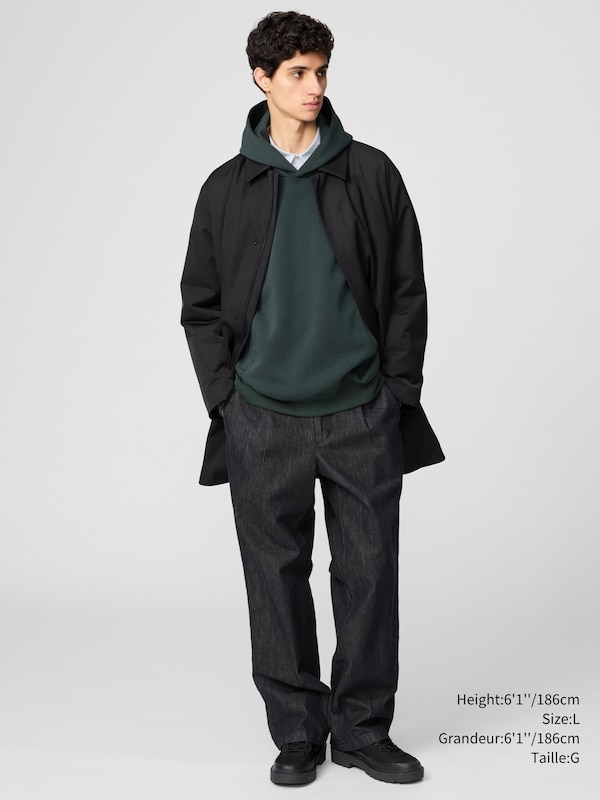 PANTALON DROIT À PINCES EN DENIM