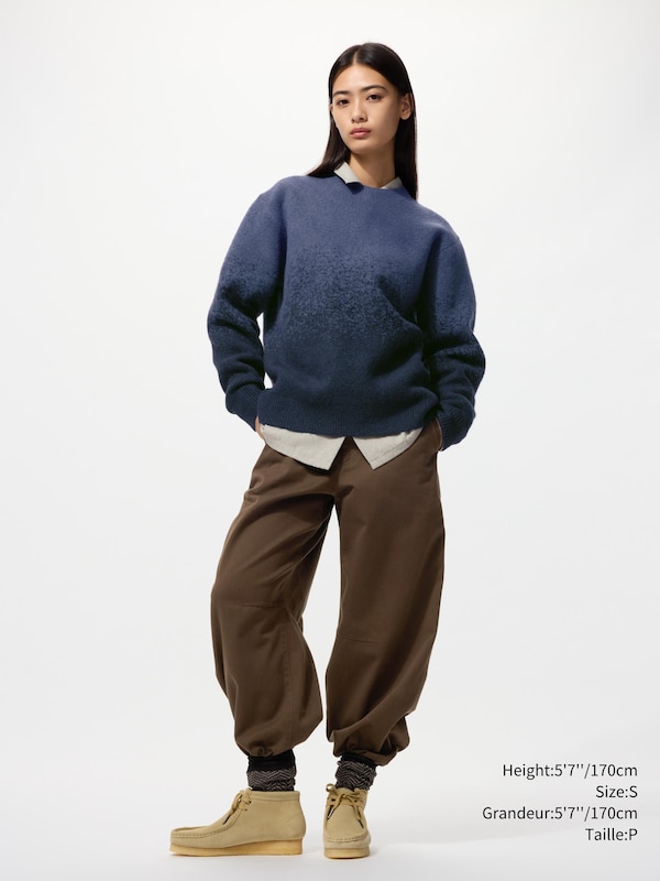 SOUFFLÉ YARN GRADATION CREW NECK SWEATER