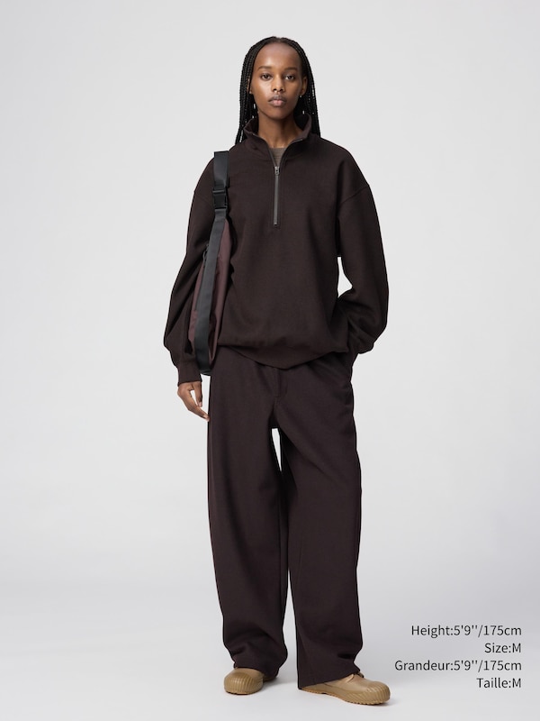 BRUSHED HALF-ZIP SWEATSHIRT