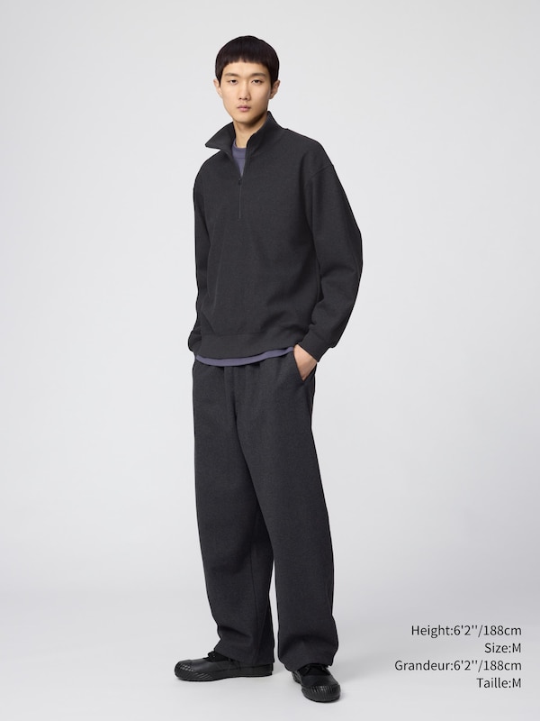BRUSHED HALF-ZIP SWEATSHIRT
