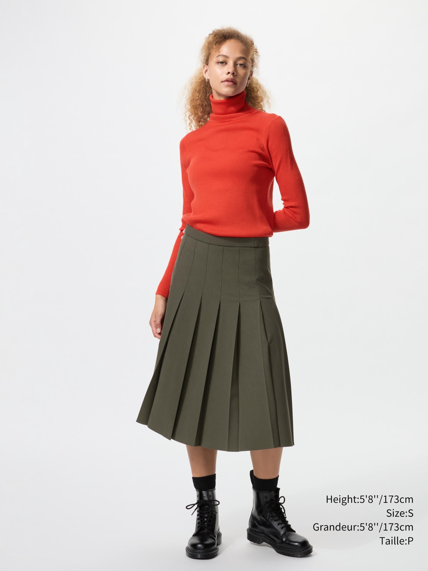Women's WIDE PLEATED MIDI SKIRT | UNIQLO CA