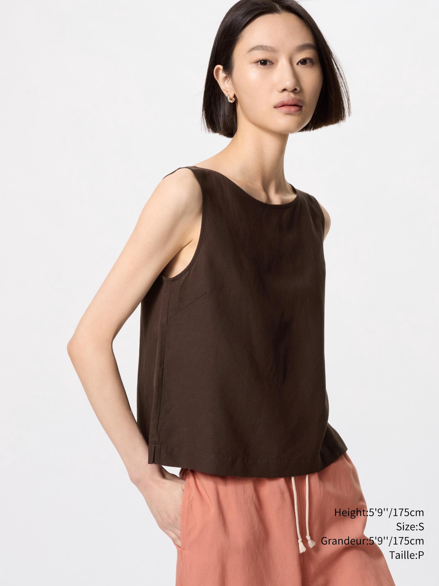WOMEN'S LINEN BLEND SLEEVELESS BLOUSE | UNIQLO CA