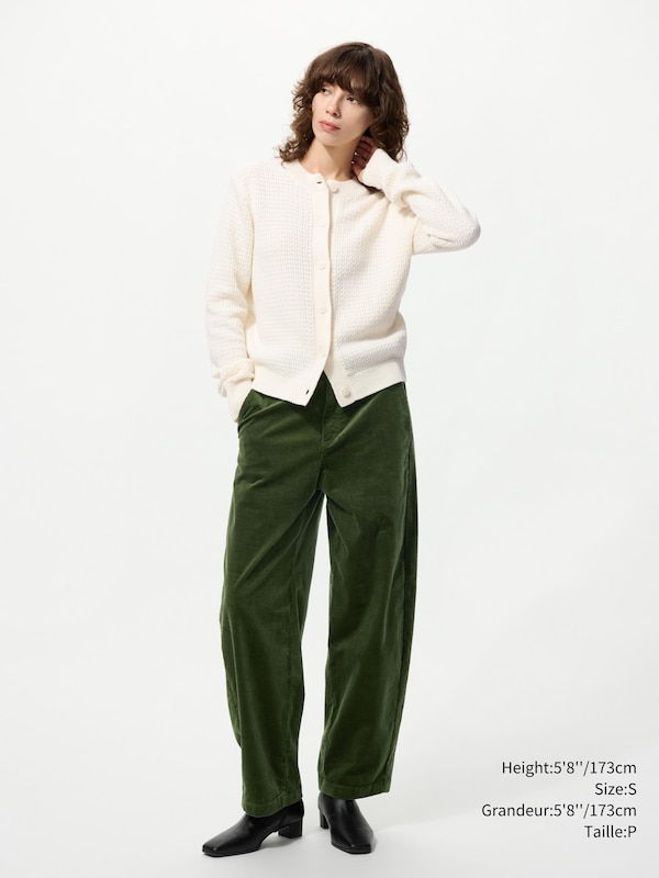WOOL BLEND CREW NECK CARDIGAN
