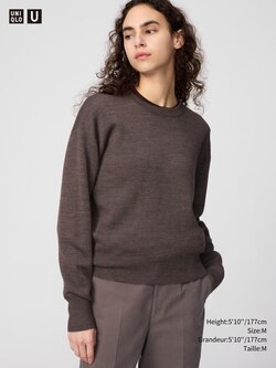 DOUBLE FACE KNIT CREW NECK SWEATER