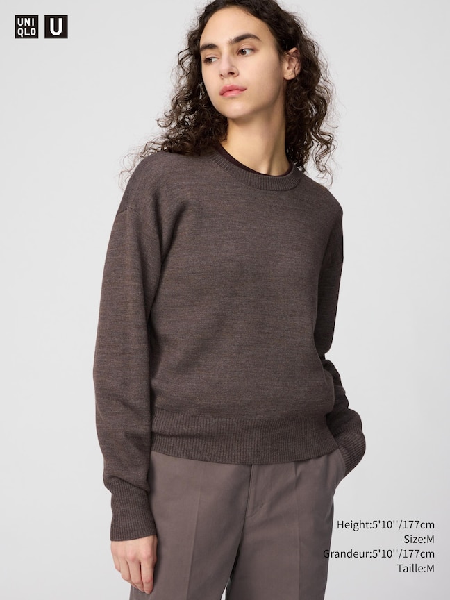 DOUBLE FACE KNIT CREW NECK SWEATER