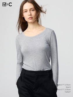 HEATTECH EXTRA WARM CASHMERE BLEND SCOOP NECK T-SHIRT