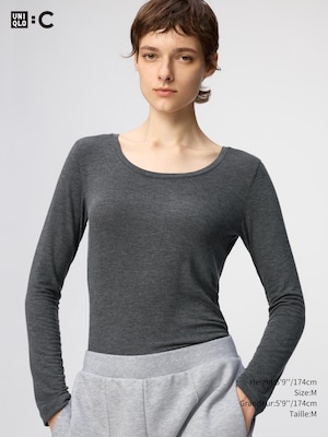 HEATTECH Extra Warm Cashmere Blend T-Shirt | Scoop Neck