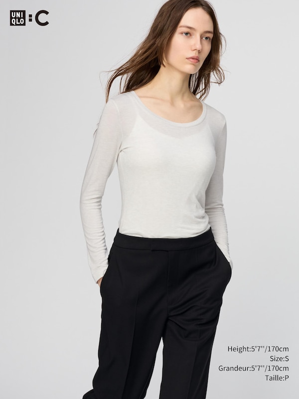 HEATTECH EXTRA WARM CASHMERE BLEND SCOOP NECK T-SHIRT