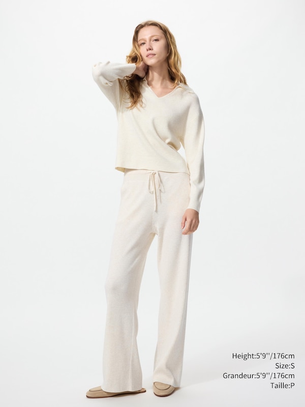 WASHABLE KNIT RIBBED POLO SWEATER