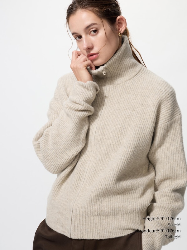 SOUFFLÉ YARN FULL ZIP CARDIGAN