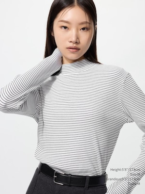RIBBED HIGH NECK T-SHIRT