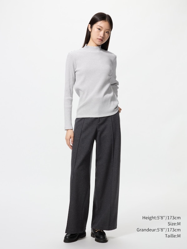 RIBBED HIGH NECK T-SHIRT